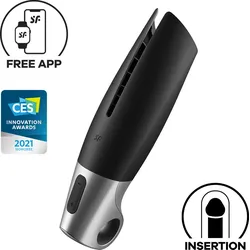 Satisfyer Power Masturbator Connect App, 23 cm, schwarz | silber