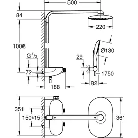 Grohe Rainshower System SmartControl 360 chrom 26361000