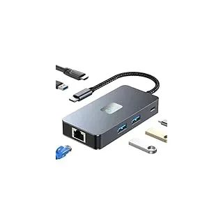 3.2 Gen2 USB C Hub Adapter: 6 In 1 Docking Station - USB C Splitter Steam Deck, USB C Dongle, Multiport Adapter mit LAN Ethernet, 4K@60Hz HDMI, USB 10Gbps, 100W PD für iPhone, Laptop MacBook, iPad