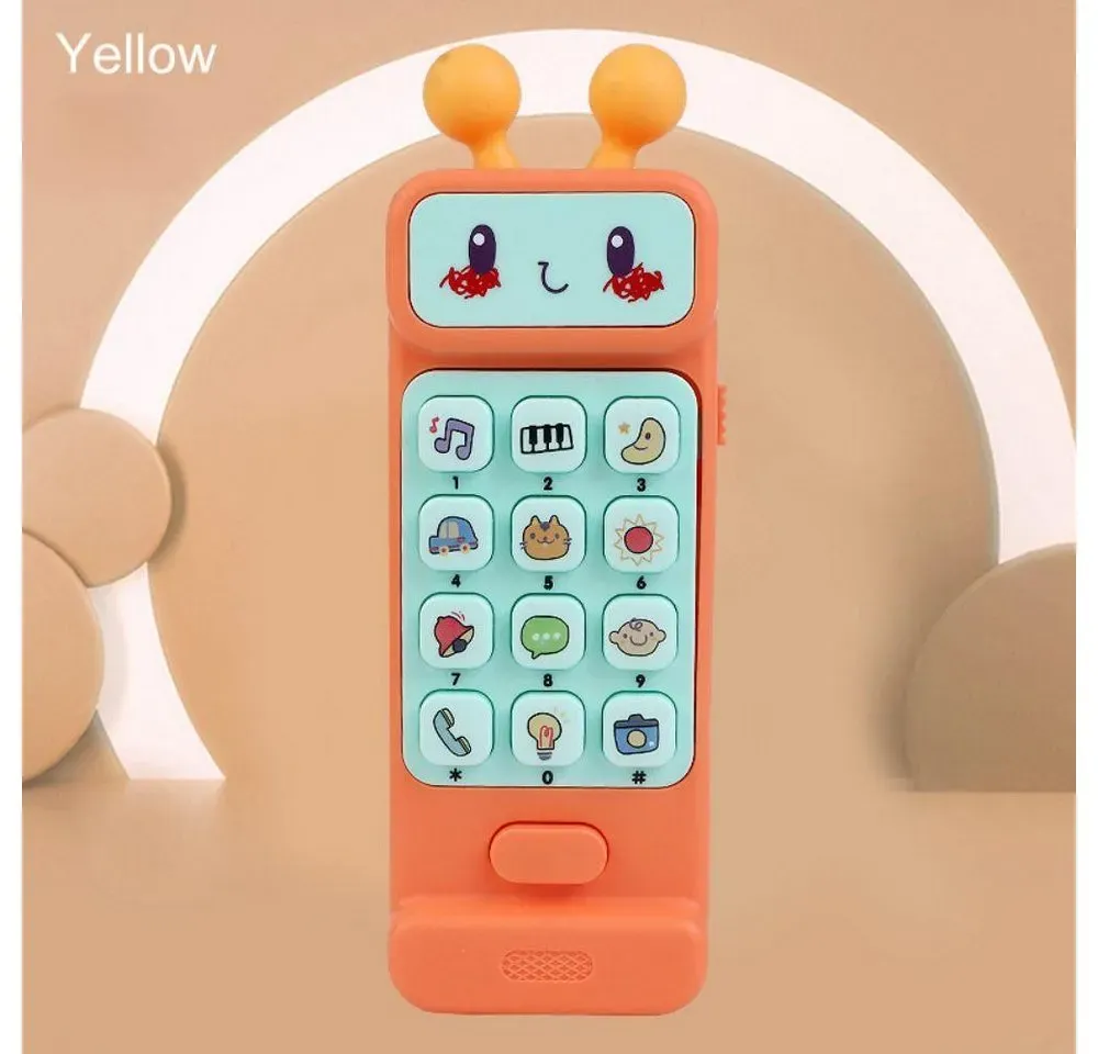Gontence Spiel-Smartphone Alien Handy Spielzeug Lichter Musik Mobiltelefon Spielzeug, (Baby Beißring, Smartphone-Modell) orange