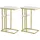 luxuskollektion Beistelltisch C-Form Industrie-Design 2er-Set Weiß Gold