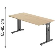 Hammerbacher Schreibtisch »O-Line« 160 cm Gestell anthrazit braun, 160x82x80 cm