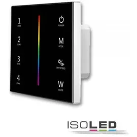 ISOLED Sys-Pro RGB+W 4 Zonen Einbau-Touch-Fernbedienung + DMX Output, schwarz, 230V
