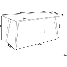 Beliani Rodallo Gartentisch 160 x 90 x 75 cm Beige