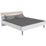 WIMEX Futonbett »Budapest«, Inklusive zweifarbiges Kopfteil, Liegefläche 180x200cm Weiß, Eichefarben, Hickory - 180x200 cm