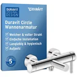 Duravit Circle Einhebel-Wannenmischer, Ausladung 185 mm, Aufputz, Chrom,