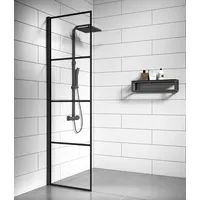 Duschwand Essos 40 x 200cm Glas Duschabtrennung Schwarz - Walk-In Dusche Nano Duschtrennwand