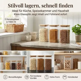gouveo Vorratsglas eckig 500 ml 6 St.