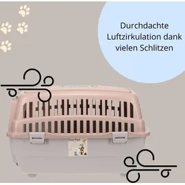 GarPet Transportbox Hunde Katzen Kaninchen Transport Auto Box Korb Hundebox Katzenbox extra viele Luftschlitze sicheres Schloss