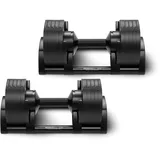 NÜOBELL 220 Verstellbarer Hantelset | 2-20kg mit 2kg Intervallen | Schnellknöpfe | Premium Krafttraining (Schwarz)