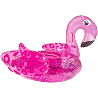 Swim Essentials roze panterprint flamingo ride-on