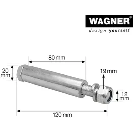 Wagner Achsmaterial komplett Set - Ø 20 x 80 mm, für alle Räder mit Achsloch 20 mm, Stahl verzinkt - 13044200