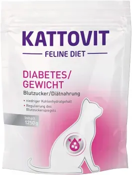 Katzen - Trockenfutter KATTOVIT Feline Diet Diabetes/Gewicht, 1250 g