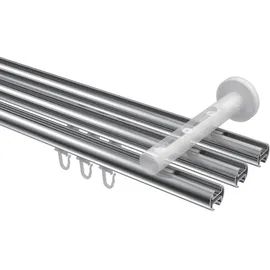 Interdeco GARDINENSTANGE INNENLAUF Siteno Santo 240 cm (geteilt in 2 x 120 cm), 3-läufig, 20 mm Ø Chrom
