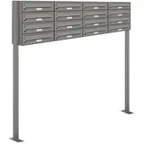 AL Briefkastensysteme 16er Premium Standbriefkasten Grau