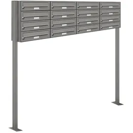 AL Briefkastensysteme 16er Premium Standbriefkasten Grau