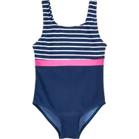 Playshoes Mädchen Schwimmanzug Badeanzug, Marine Ringel, 98-104