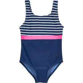Playshoes Mädchen Schwimmanzug Badeanzug, Marine Ringel, 98-104