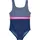 Playshoes Mädchen Schwimmanzug Badeanzug, Marine Ringel, 98-104