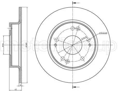 METELLI Bremsscheibe 230957c voll 260mm 9mm für HONDA
