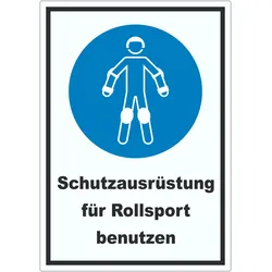Schutzausrüstung für Rollsport benutzen Aufkleber A4 (210x297mm)