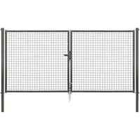 GAH Alberts Doppeltor für Maschendraht- u. Fix-Clip Pro-Zaun Anthrazit-Met. 150 x 300 cm
