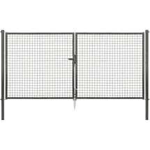 GAH Alberts Doppeltor für Maschendraht- u. Fix-Clip Pro-Zaun Anthrazit-Met. 150 x 300 cm