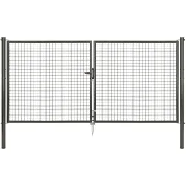 GAH Alberts Doppeltor für Maschendraht- u. Fix-Clip Pro-Zaun Anthrazit-Met. 150 x 300 cm