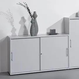 Hammerbacher Schiebetürenschrank V1752S/5/5/RE lichtgrau 1 Fachboden 120,0 x 40,0 x 74,8 cm