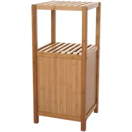 Mendler Badregal HWC-B18, Badezimmer Badschrank Standregal mit Tür, Bambus ~ 80x36x34cm