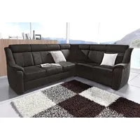 Ecksofa SIT & MORE "Basel L-Form" Sofas Gr. B/H/T: 261cm x 98cm x 211cm, Luxus-Microfaser ALTARA NUBUCK, langer Schenkel links, ohne Relaxfunktion, schwarz wahlweise mit Relaxfunktion