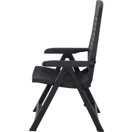 PROGARDEN Silver Klappsessel 59 x 87,5 x 22,5 cm silber