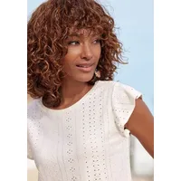 VIVANCE Kurzarmshirt Damen creme, schwarz Gr.40/42