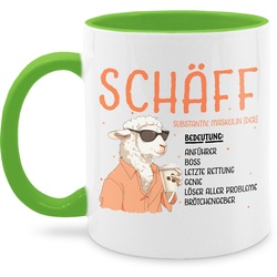 Shirtracer Tasse Schäff – Geschenk Chef Leiter Vorgesetzter Anführer Lustig Witzig Weih, Keramik, Kaffeetasse Job Geschenk grün