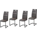Hti-Living HTI-Line, Stühle, Schwingstuhl 4er Set PU braun