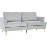 Homcom Couch Polyester 3-Sitzer Hellgrau