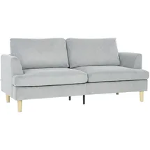Homcom Couch Polyester 3-Sitzer Hellgrau