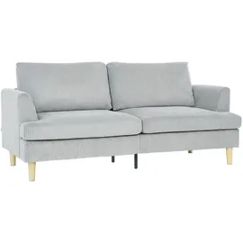 Homcom Couch Polyester 3-Sitzer Hellgrau