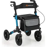 Costway Rollator mit Luftbereifung Faltbar 7-Fach Höhenverstellbar Blau