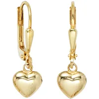 Jobo Paar Ohrhänger JOBO "Kinder-Ohrringe Herz", gold (gelbgold 333), Ohrringe, Damen, Gelbgold 333, 333 Gold