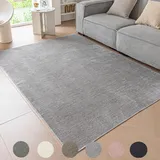 Ceneco Kurzflor Teppich, Waschbare Teppich Wohnzimmer, Moderner Weicher Dünner Teppich, Teppich Kurzflor Schlafzimmer, Bereich Teppiche für Esszimmer, rutschfeste Teppiche für Küche(Grau, 80×150cm)