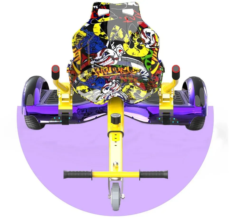 RCB TECH Balance Scooter Kart Set, 6,5 Zoll Hoverboard mit Sitz für Kinder, Hoverboard mit Go-Kart, 120,00 W, 12,00 km/h, bis zu 10 km Reichweite, keine Straßenzulassung lila