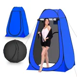 TUKAILAI Camping Toilettenzelt Duschzelt Pop Up Umkleidezelt Privatsphäre Toilette Umkleidekabine Lagerzelt Mobile Outdoor WC Zelt für Camping & Beach, mit Tragetasche 150 x 150 x 190 cm Blau