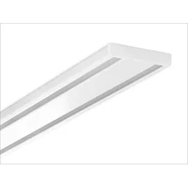 Good Life Gardinenschiene Samu, 2-läufig, Fixmaß, verschraubt, Aluminium, extra flache Alu-Schiene weiß 120 cm x 4,2 cm