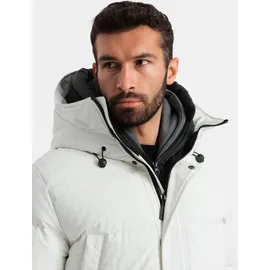 Ombre Clothing Parka für Männer Kenjo weiß S - Weiß - S