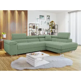 Mirjan24 Ecksofa Torezio Cord 2-Sitzer Grün