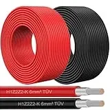 NAUCI Solar Solarleitung für Solarpanel - Solarkabel für Solarmodule - Photovoltaik-Kabel - Kabel 4 mm2 - Schwarz/Rot, Farbe:Rot, Länge:25 M inkl. 0% MwSt. gem. § 12 Abs. 3 UStG