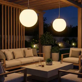 Expo Börse Außenleuchte Kunststoff D 20 cm H 75 cm 4x LED warmweiß weiß