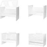 Lorelli Babybett Multi, Jugendbett, Schreibtisch, Wickeltisch, mehrfach umbaubar weiß