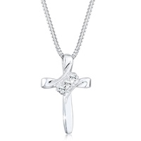 Elli Halskette Damen Kreuz Religion mit Kristallen in 925 Silber